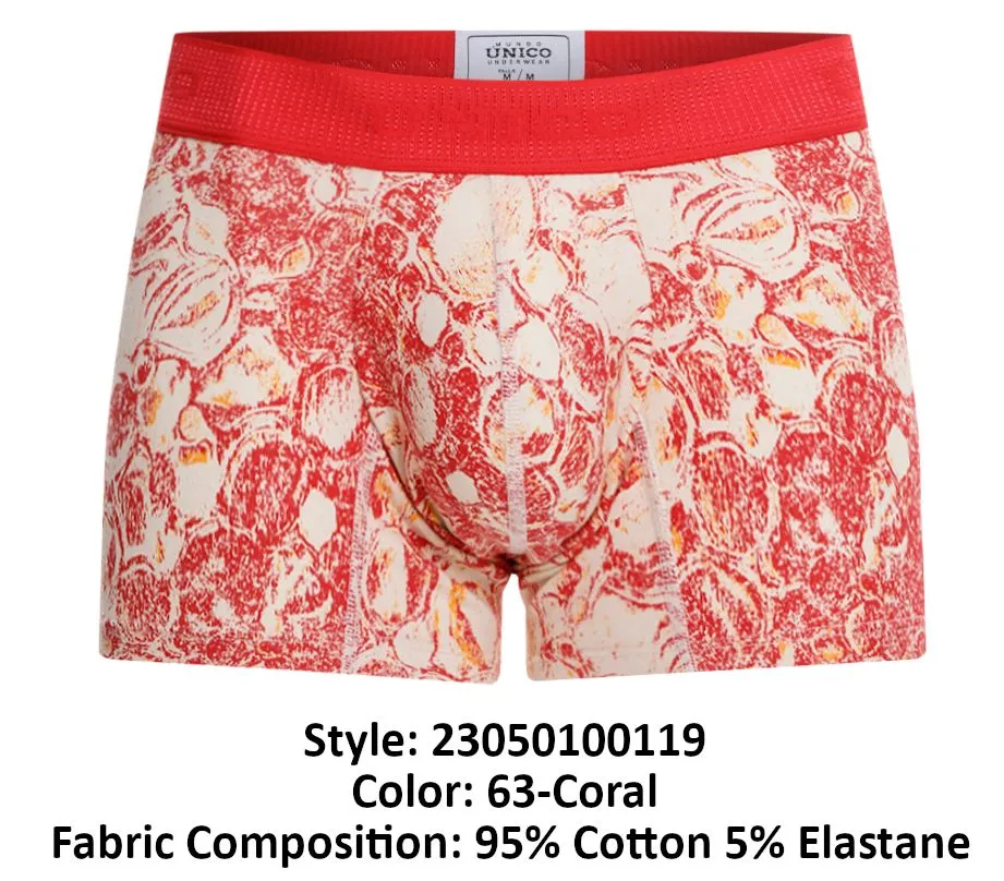 Clothing_Mundo Unico_Mens Underwear Unico 23050100119 Pompa Trunks Color 63-Coral