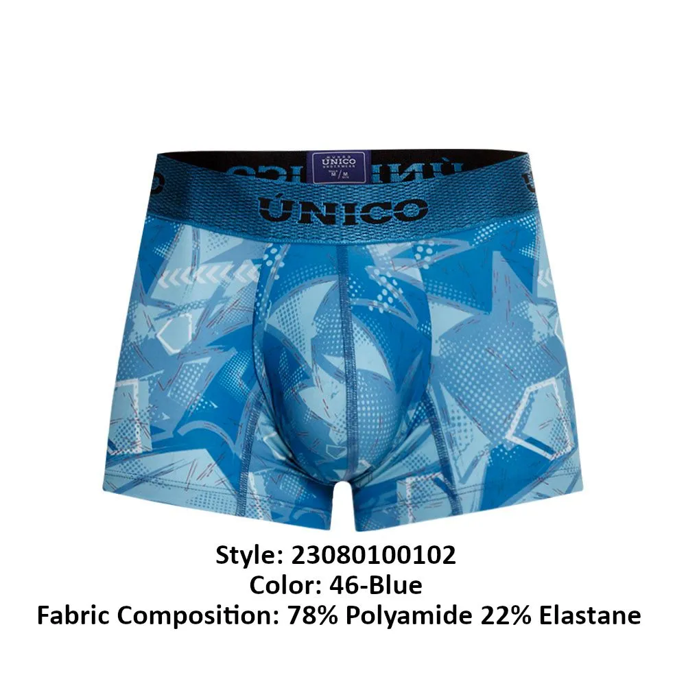 Clothing_Mundo Unico_Mens Underwear Unico 23080100102 Escantillon Trunks Color 46-Blue