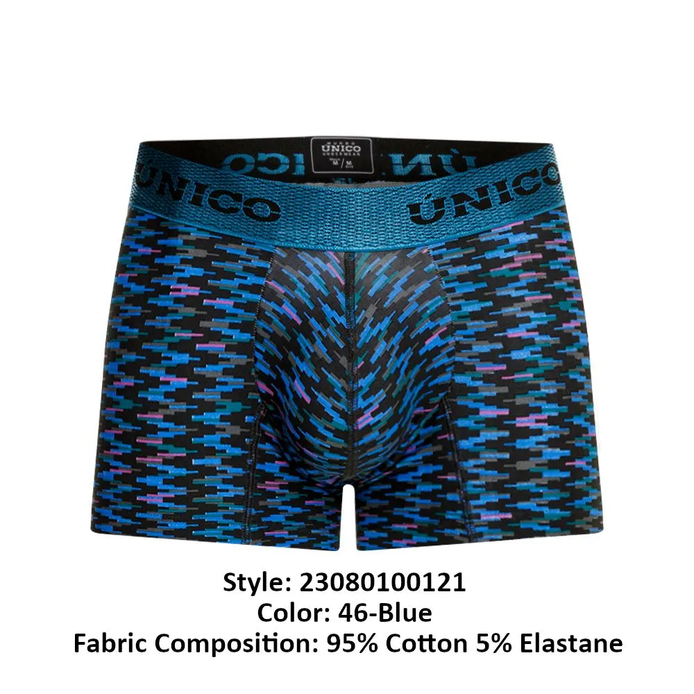 Clothing_Mundo Unico_Mens Underwear Unico 23080100121 Filamento Trunks Color 46-Blue