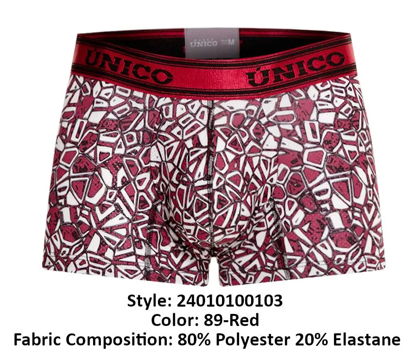 Clothing_Mundo Unico_Mens Underwear Unico 24010100103 Dechado Trunks Color 89-Red