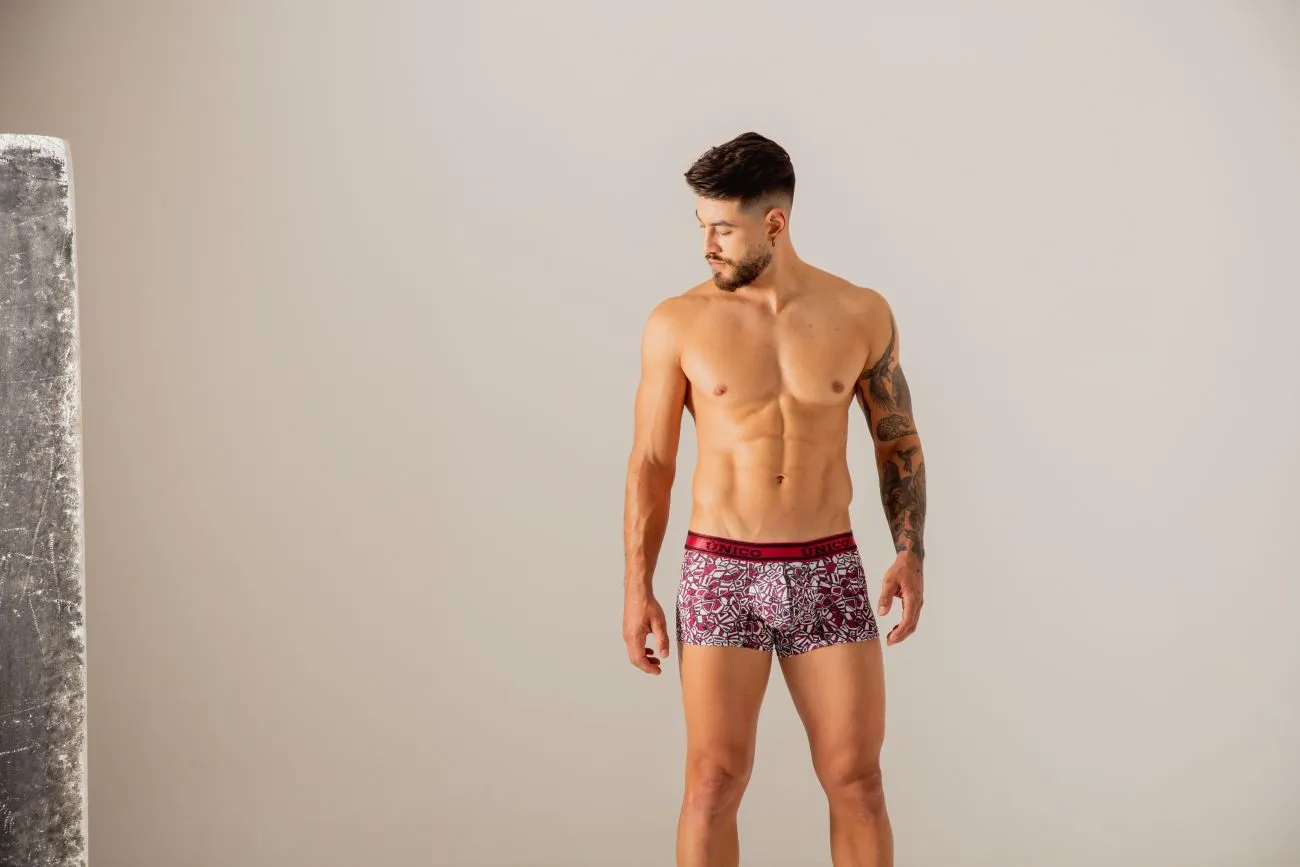 Clothing_Mundo Unico_Mens Underwear Unico 24010100103 Dechado Trunks Color 89-Red