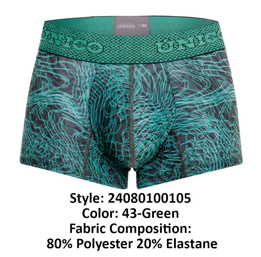 Clothing_Mundo Unico_Mens Underwear Unico 24080100105 Cairel Trunks Color 43-Green