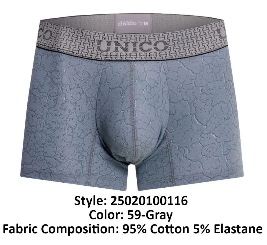 Clothing_Mundo Unico_Mens Underwear Unico 25020100116 Baldio Trunks Color 59-Gray
