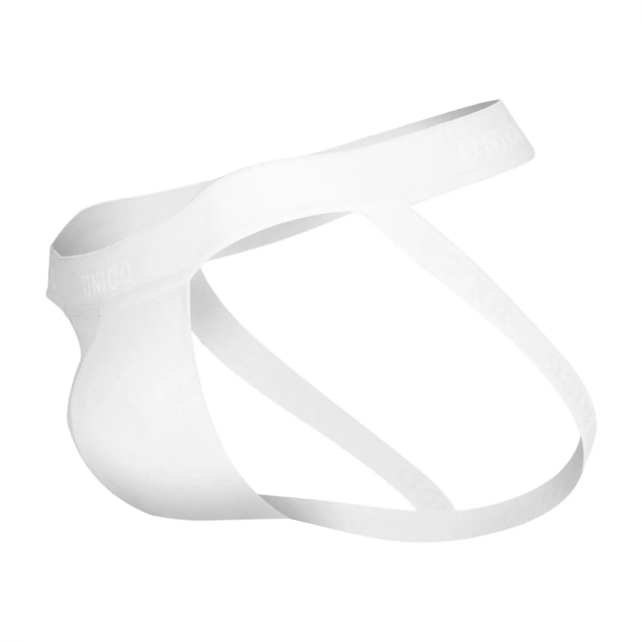 Clothing_Mundo Unico_Mens Underwear Unico 9610020100 (9612010120100) Jockstrap Cristalino Cotton Color White