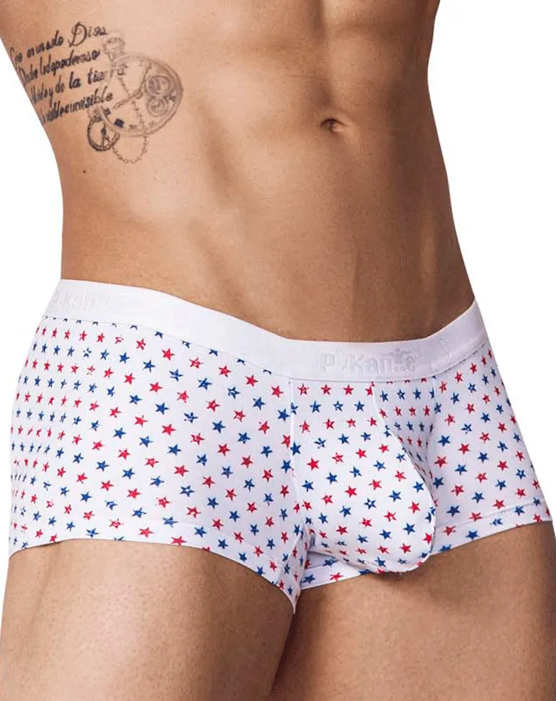 Clothing_Pikante_Mens Underwear Pikante 1071 Blaze Trunks White
