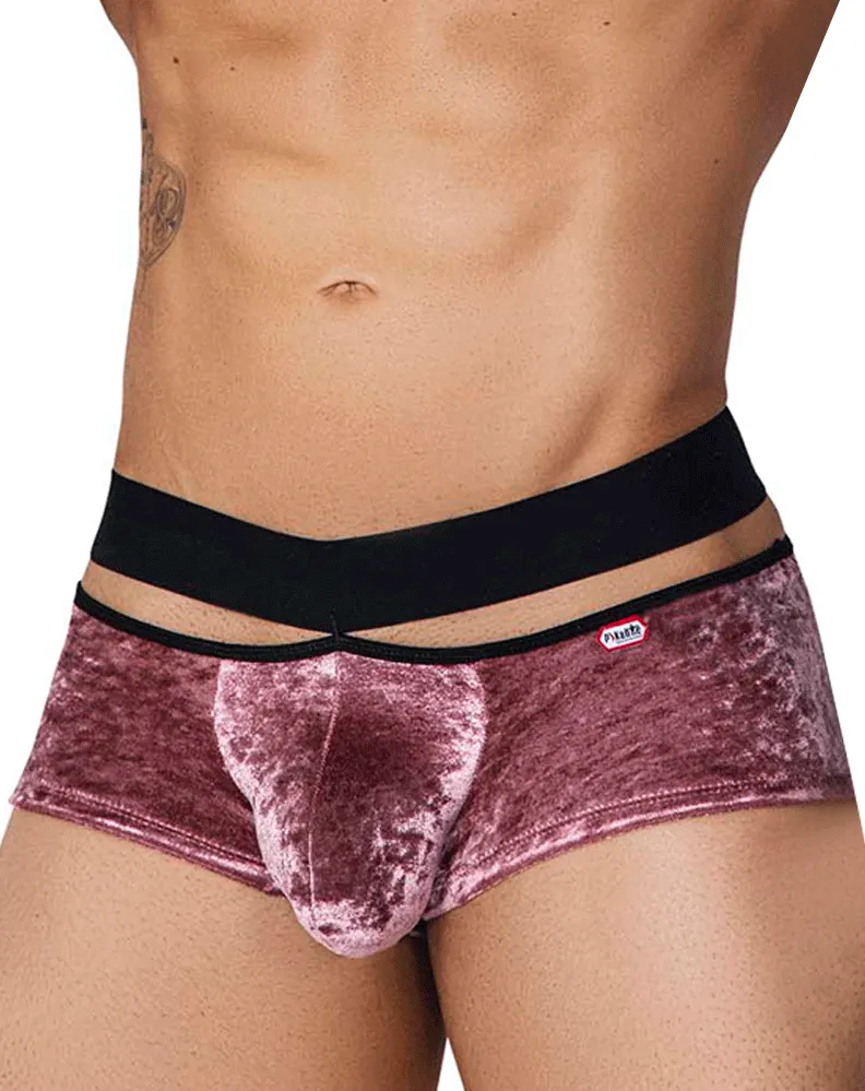 Clothing_Pikante_Mens Underwear Pikante 1096 Clandestine Velvet Trunks Pink