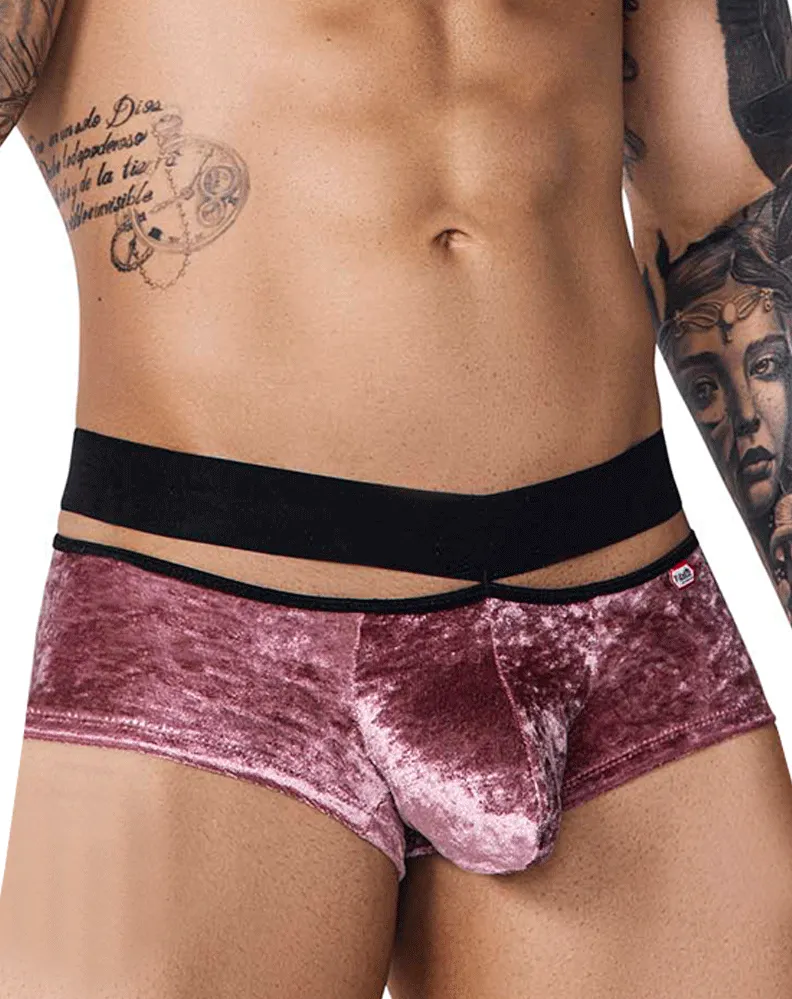 Clothing_Pikante_Mens Underwear Pikante 1096 Clandestine Velvet Trunks Pink