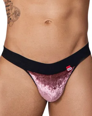 Clothing_Pikante_Mens Underwear Pikante 1099 Clandestine Velvet Thongs Pink