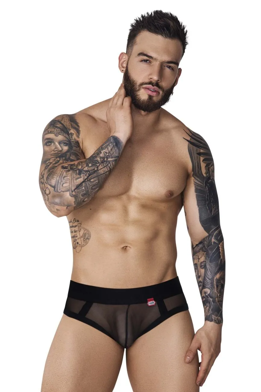 Clothing_Pikante_Mens Underwear Pikante PIK 1091 Burly Mesh Briefs Color Black