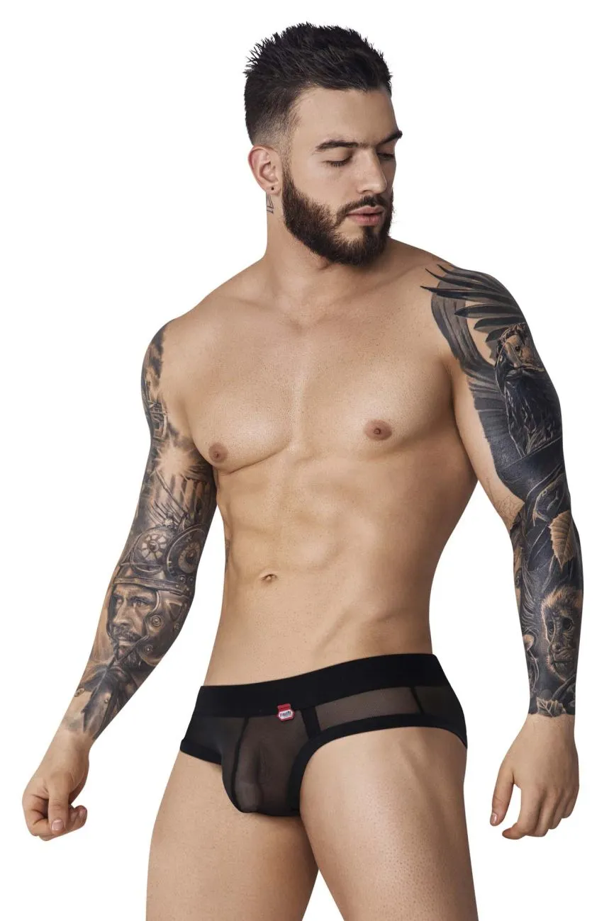 Clothing_Pikante_Mens Underwear Pikante PIK 1091 Burly Mesh Briefs Color Black