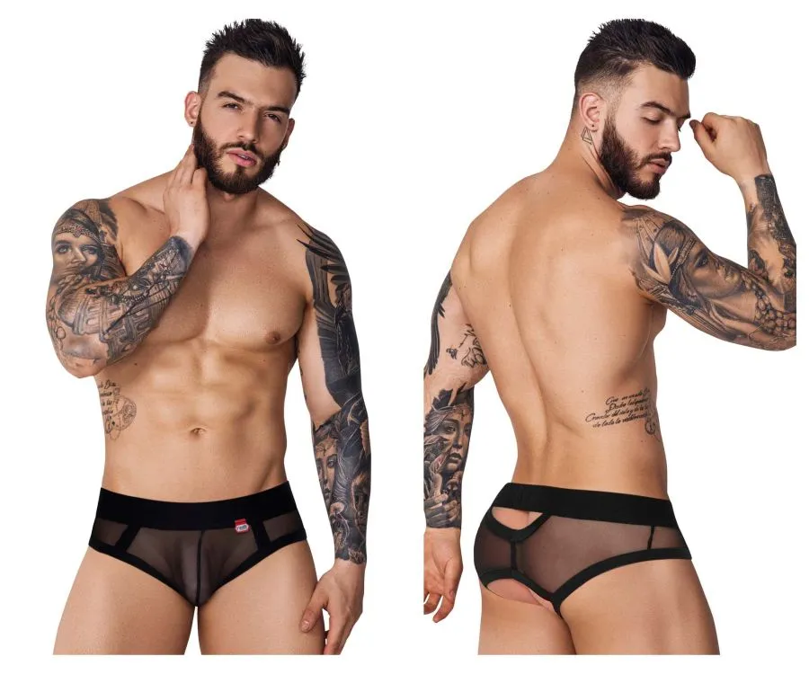 Clothing_Pikante_Mens Underwear Pikante PIK 1091 Burly Mesh Briefs Color Black