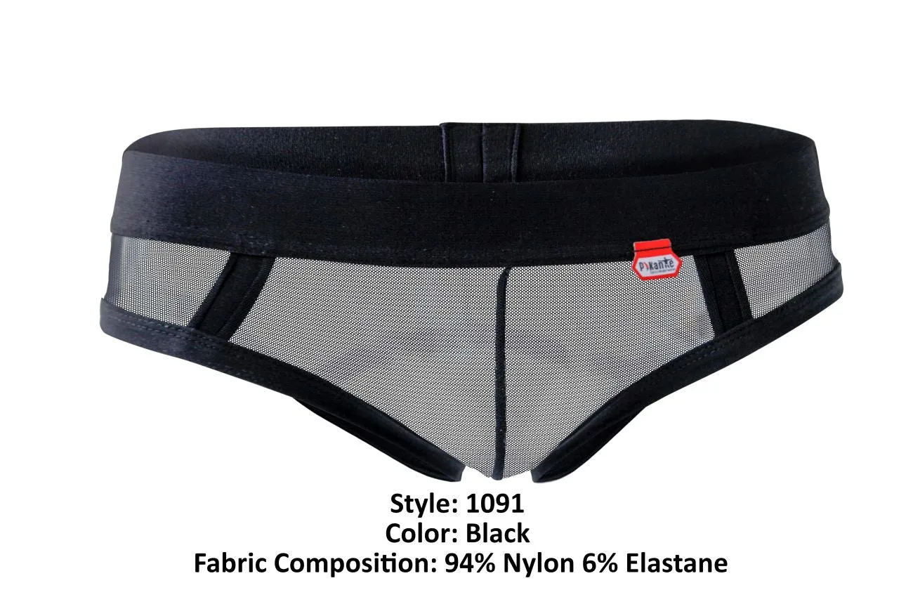 Clothing_Pikante_Mens Underwear Pikante PIK 1091 Burly Mesh Briefs Color Black