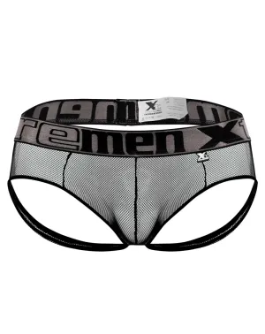 Clothing_Xtremen_Mens Underwear Xtremen 91124 Revealing Lace Jocks Black