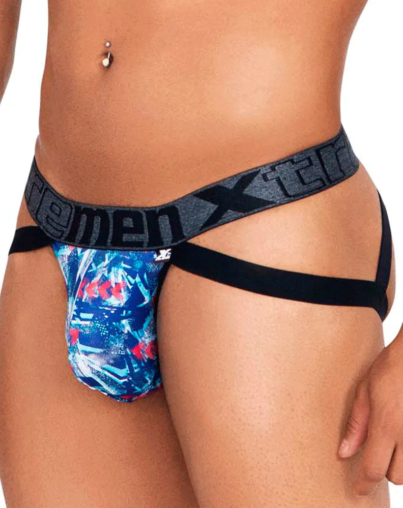 Clothing_Xtremen_Mens Underwear Xtremen 91130 Printed Jockstrap Royal