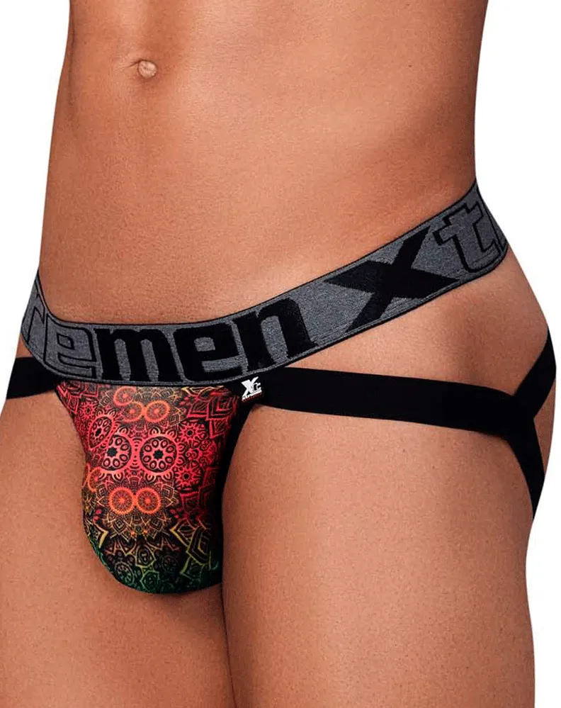 Clothing_Xtremen_Mens Underwear Xtremen 91148 Printed Microfiber Jockstrap Mandala