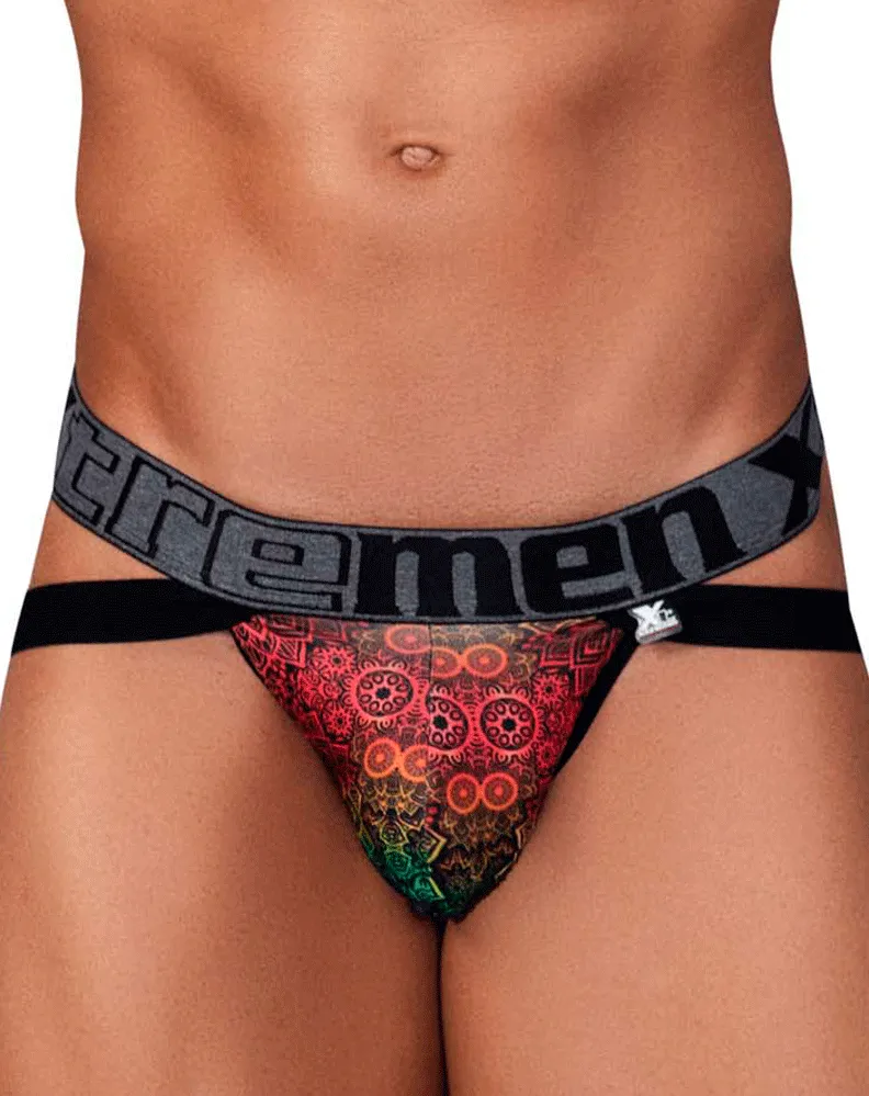 Clothing_Xtremen_Mens Underwear Xtremen 91148 Printed Microfiber Jockstrap Mandala
