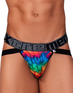 Clothing_Xtremen_Mens Underwear Xtremen 91148 Printed Microfiber Jockstrap Rainbow Fish