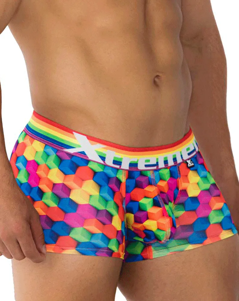 Clothing_Xtremen_Mens Underwear Xtremen 91173 Printed Trunks Cubes