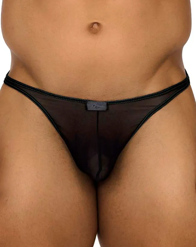 Clothing_Xtremen_Mens Underwear Xtremen 91189 Tulle Mesh Thongs Black