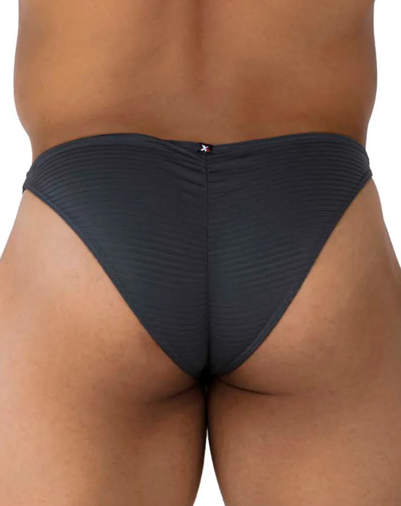 Clothing_Xtremen_Mens Underwear Xtremen 91197 Jacquard Bikini Gray