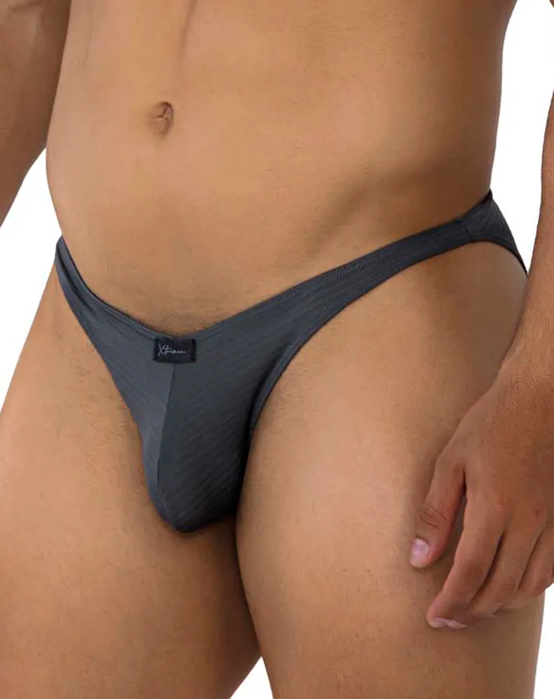 Clothing_Xtremen_Mens Underwear Xtremen 91197 Jacquard Bikini Gray
