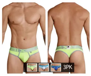 Clothing_Xtremen_Underwear Xtremen 91031-3 3PK Thongs Color Green-White-Blue