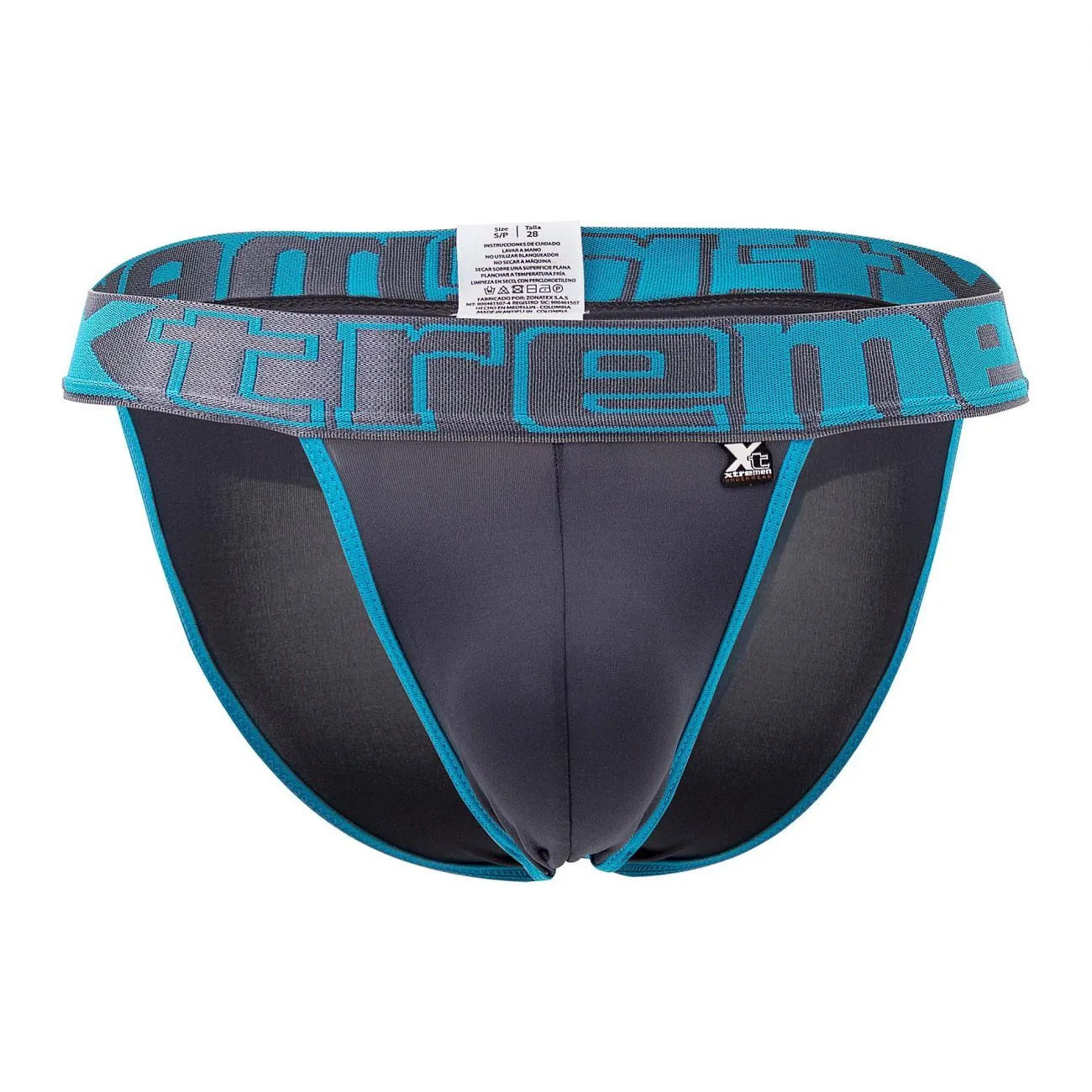 Clothing_Xtremen_Underwear Xtremen 91057X-3 3PK Bikini Color Gray-Blue-Pink