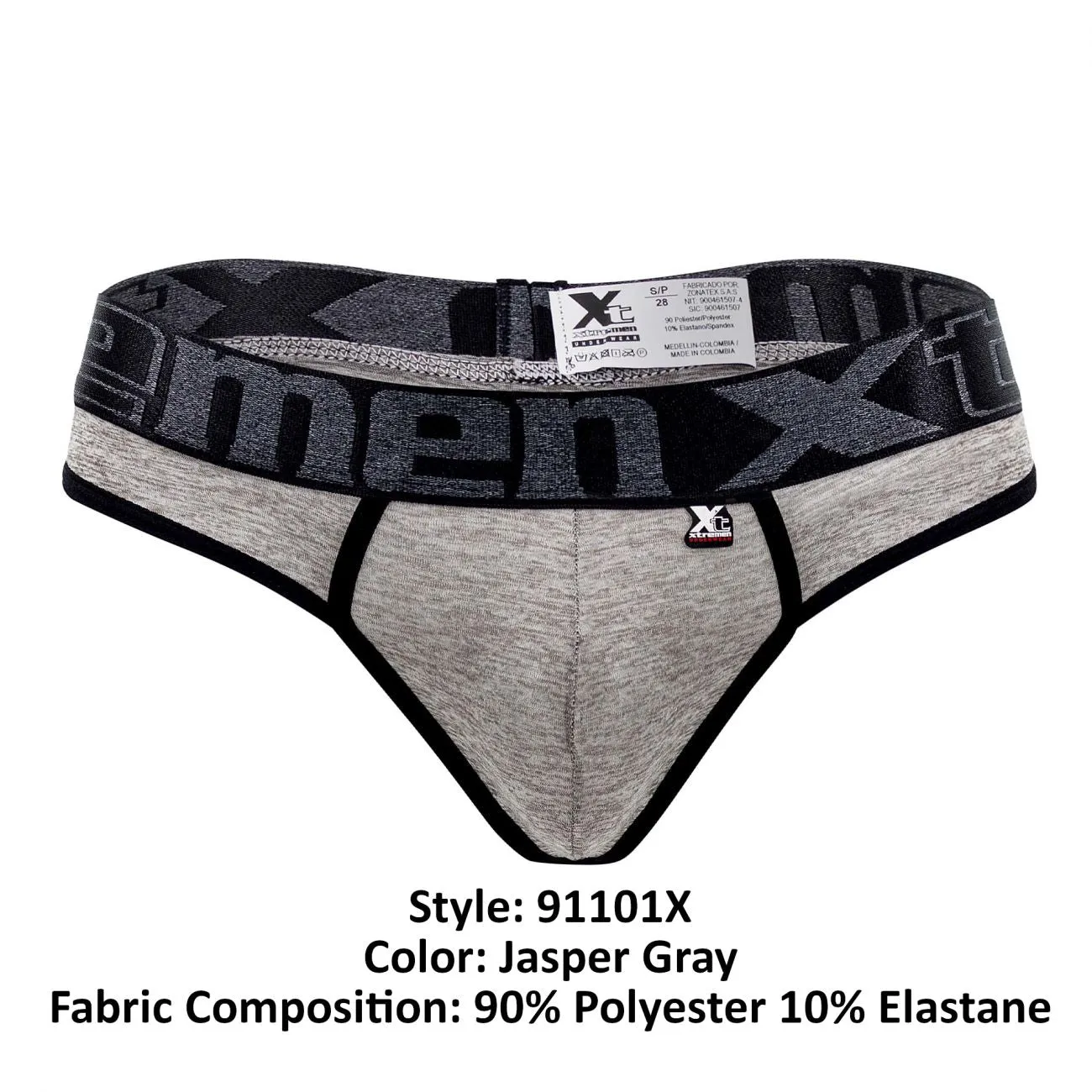 Clothing_Xtremen_Underwear Xtremen 91101X Microfiber Thongs Color Jasper Gray