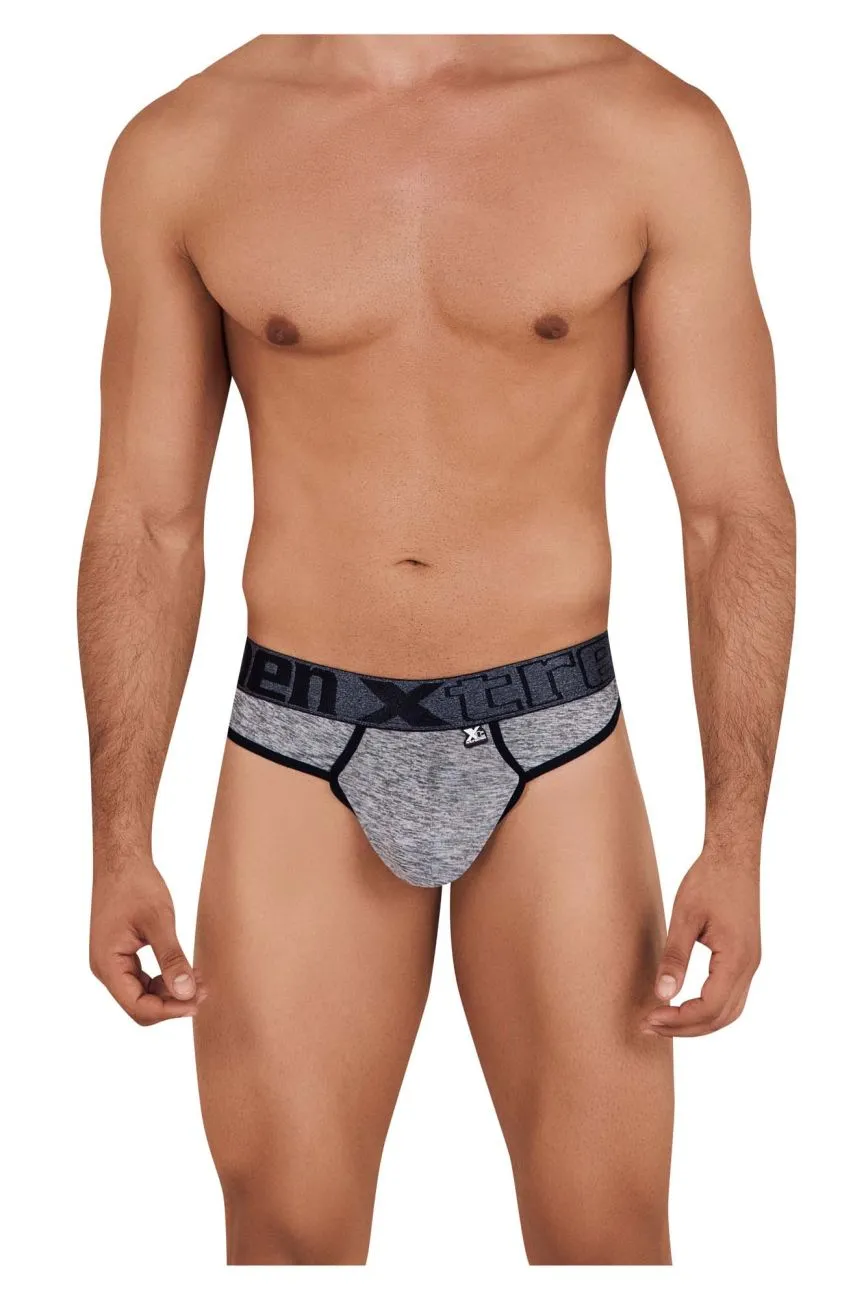 Clothing_Xtremen_Underwear Xtremen 91101X Microfiber Thongs Color Jasper Gray