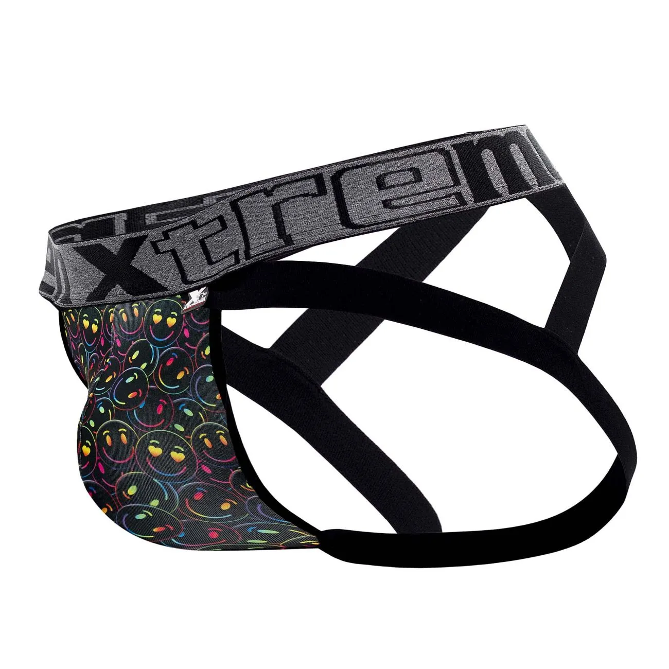Clothing_Xtremen_Underwear Xtremen 91148 Printed Microfiber Jockstrap Color Smiley Face