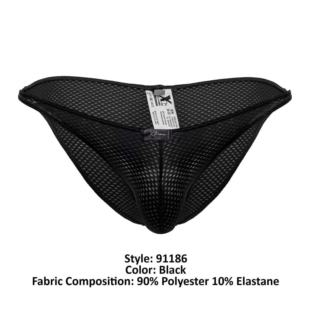 Clothing_Xtremen_Underwear Xtremen 91186 Mesh Bikini Color Black
