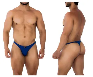 Clothing_Xtremen_Underwear Xtremen 91191 Jacquard Thongs Color Royal Blue