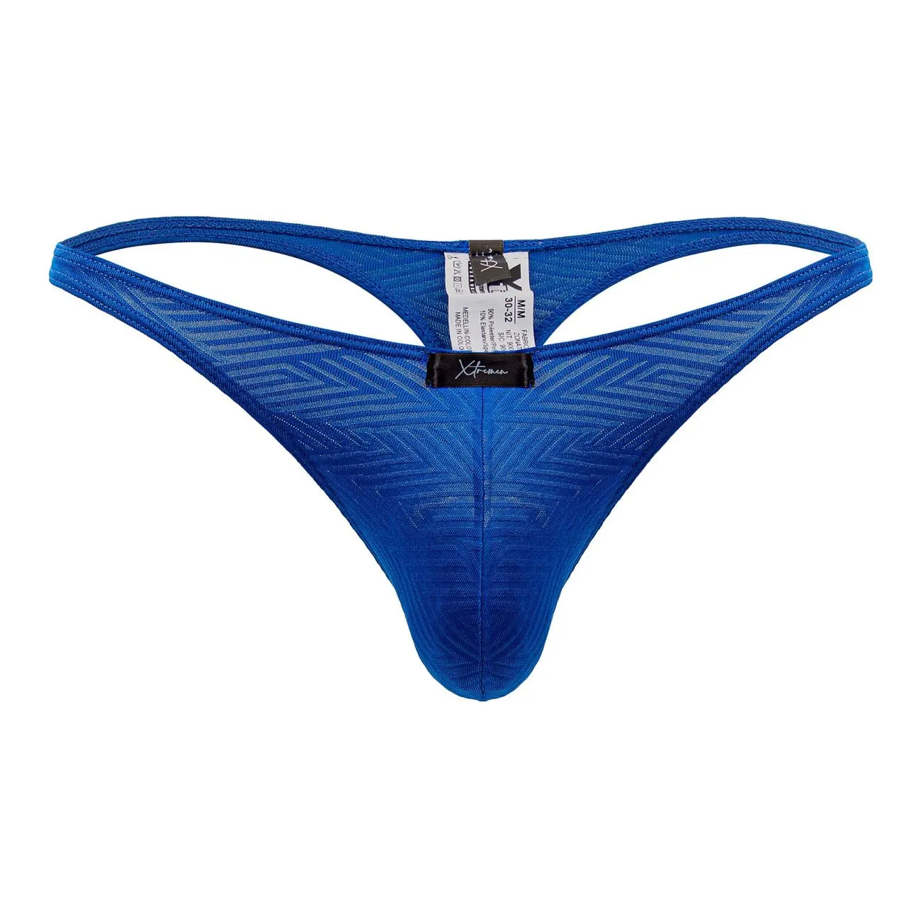 Clothing_Xtremen_Underwear Xtremen 91191 Jacquard Thongs Color Royal Blue