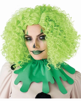 Corkscrew Clown Curly Green Wig