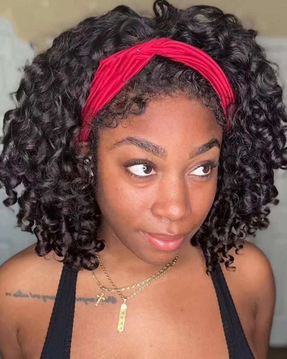 Curly Baby Hair 13x6 Natural 4C Edge Skin Melt Lace Frontal Wig Coily Curly Bob