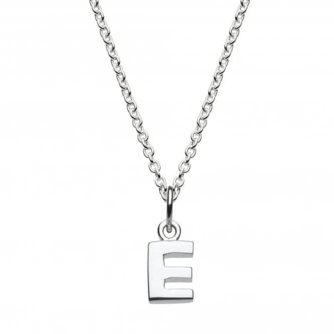 Dew Sterling Silver Dinky E Initial Pendant 9092HPE Dew Jewellery