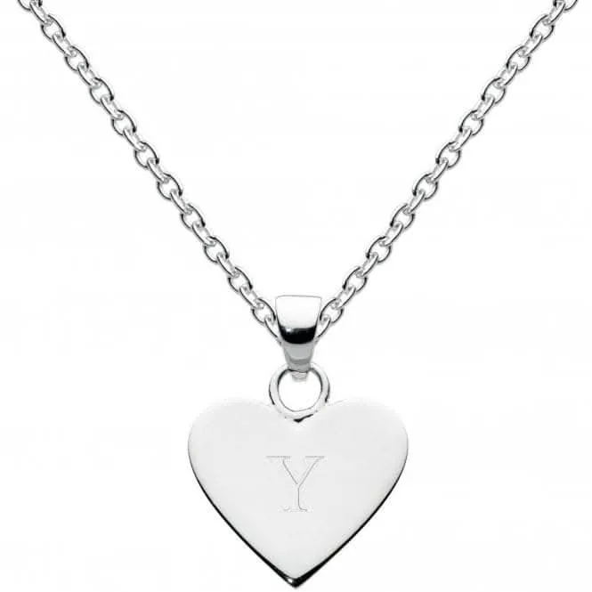 Dew Sterling Silver Dinky Heart Alphabet Pendant 9091HPY Dew Jewellery