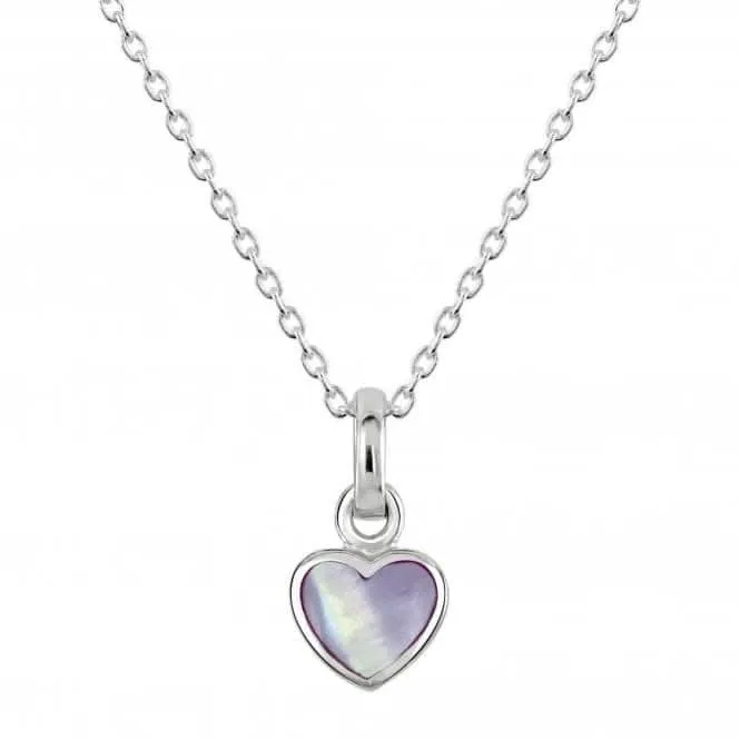 Dew Sterling Silver Dinky Lilac Mother of Pearl Heart Pendant 90632LMP Dew Jewellery