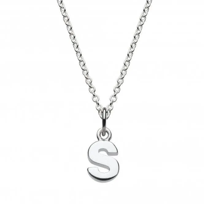 Dew Sterling Silver Dinky S Initial Pendant 9092HPS Dew Jewellery