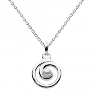 Dew Sterling Silver Freshwater Pearl Spiral Pendant 98007FP001 Dew Jewellery