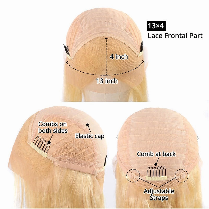 Diana | 13x4 Preplucked 613 Blonde Human Hair BOB Lace Wig | Silky Straight