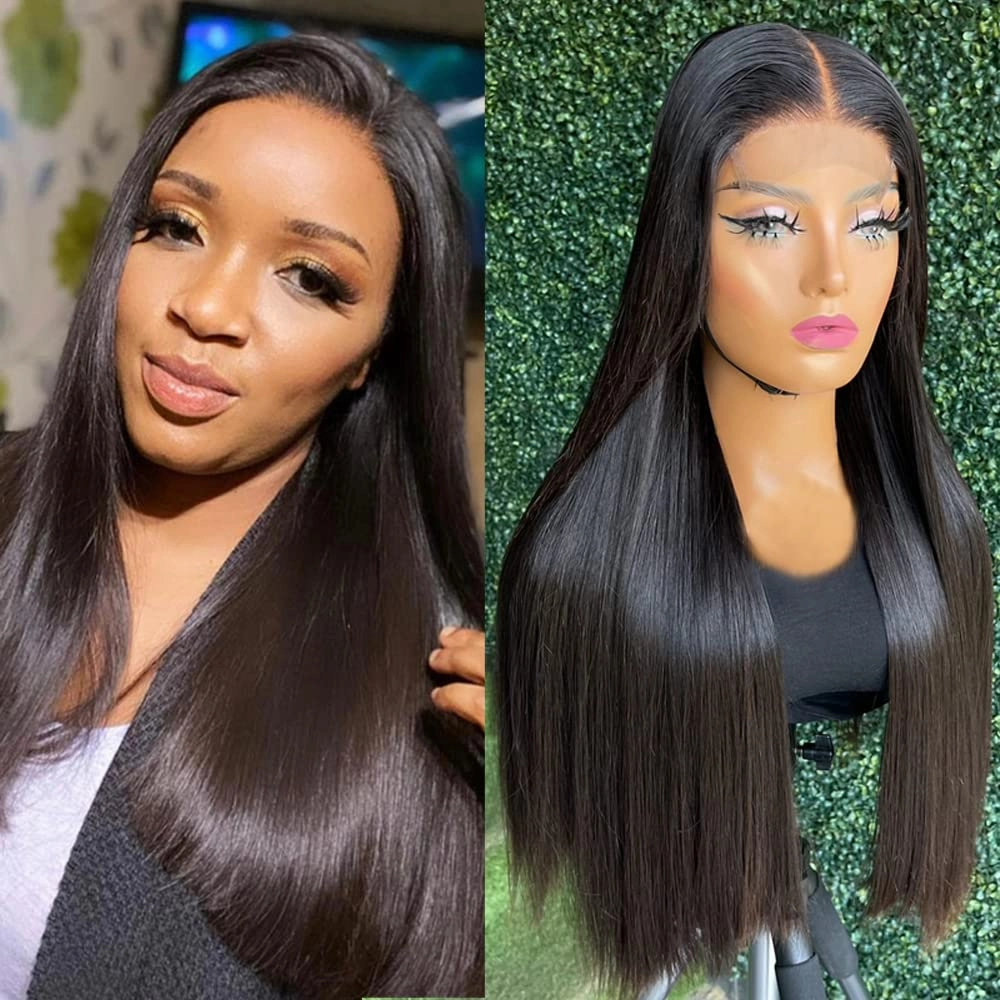 Double Drawn 250% Human Hair 4X4/13x4 Lace Wig Full End Straight Hair Bob Wig
