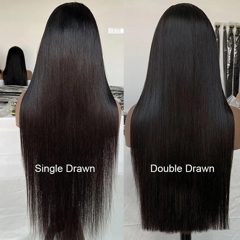 Double Drawn 250% Human Hair 4X4/13x4 Lace Wig Full End Straight Hair Bob Wig