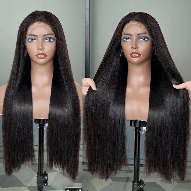 Double Drawn 250% Human Hair 4X4/13x4 Lace Wig Full End Straight Hair Bob Wig