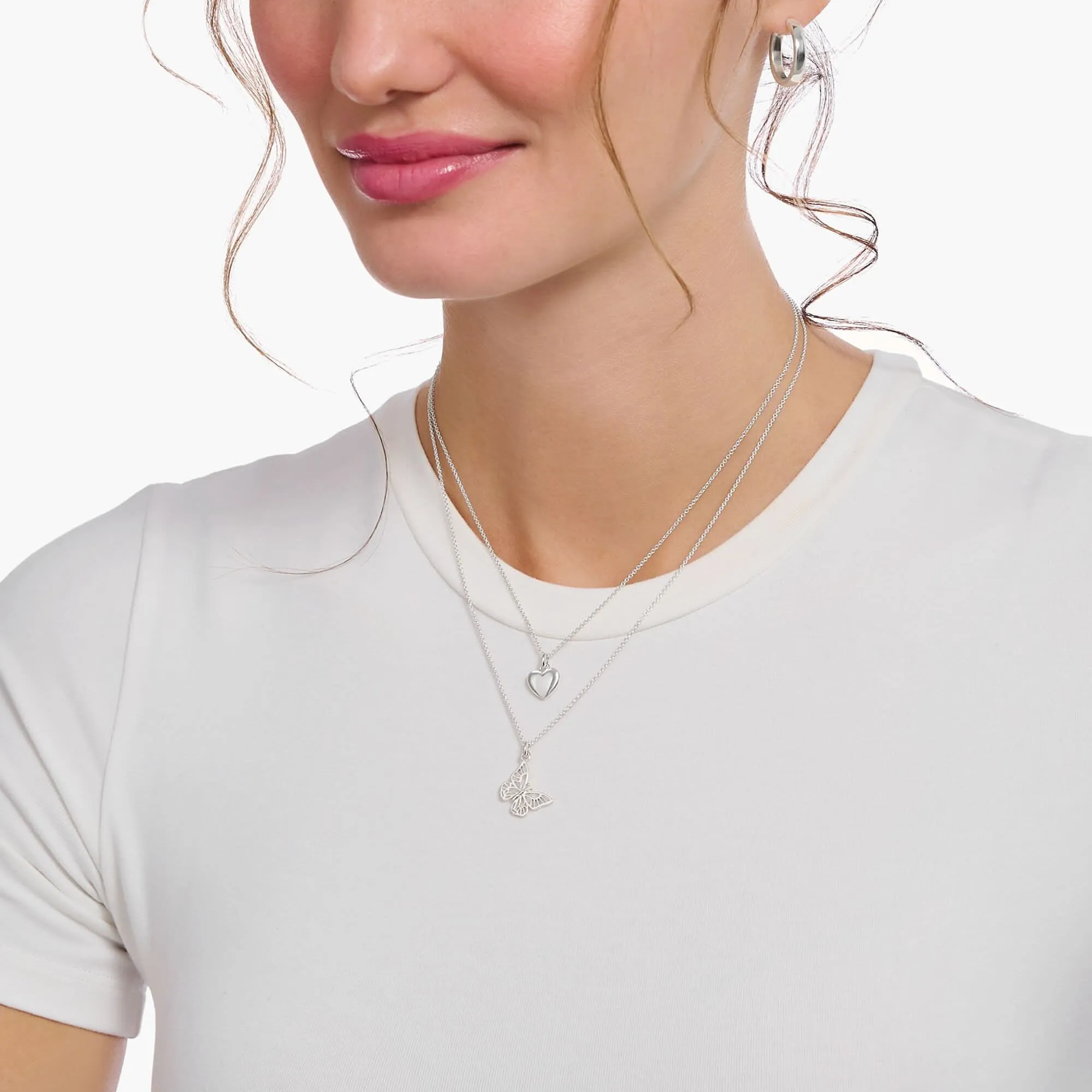 Essentials Sterling Silver Butterfly Necklace KE2223-001-21-L45V Thomas Sabo Necklaces