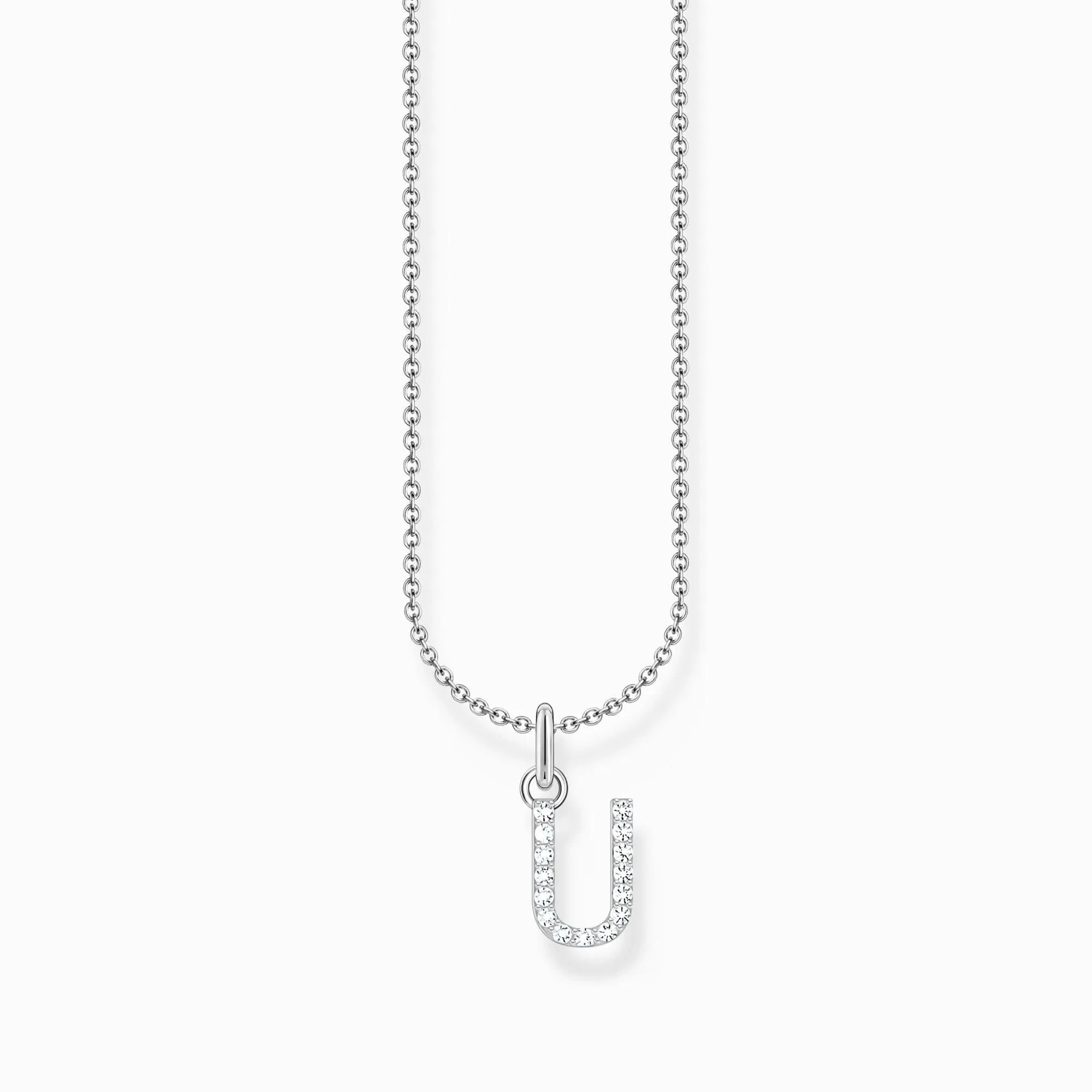 Essentials Sterling Silver With Zirconia letter U Necklace KE2260-051-14-L45V Thomas Sabo Necklaces