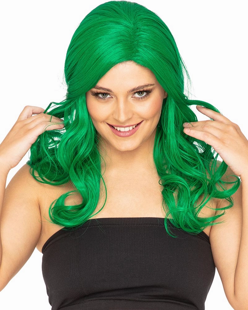 Glamour Deluxe Emerald Green Long Wavy Wig