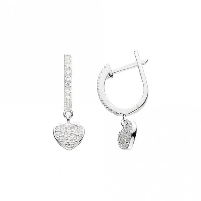 Heart Zirconia Hoop Earrings 57724CZ Dew Jewellery