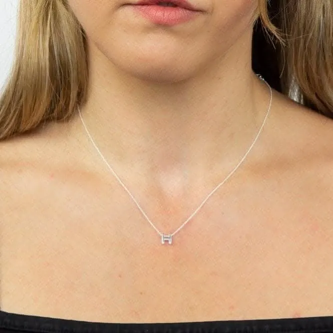 Initial H Plain Silver Initial Necklace N4435 Beginnings Jewellery