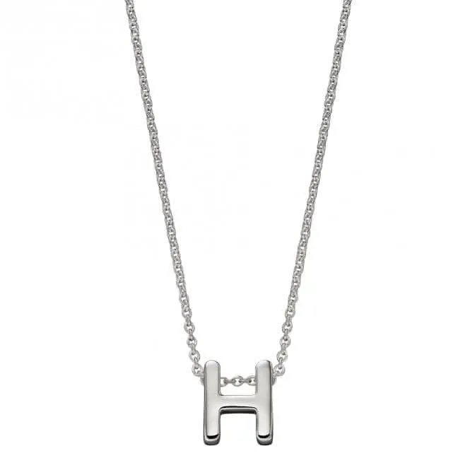 Initial H Plain Silver Initial Necklace N4435 Beginnings Jewellery